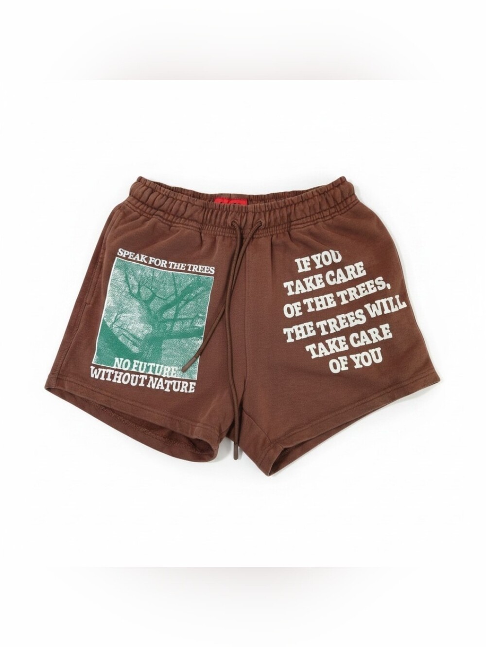 CHNGE Speak For The Trees Heavyweight Fleece Shorts Brown Small Organic Cotton